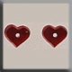 12235 Glass Treasures-Very Petite Flat Heart 6/5mm Matte Ruby (Qty. 2) THUMBNAIL